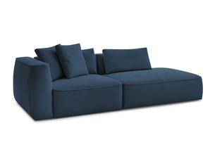 Canapé droit fixe BOBOCHIC LEOPOLD 3 places Velours bleu