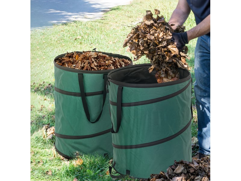  Sacs de jardin 2 x 160 l ø55 x 65 cm pliables verts  - Conforama B