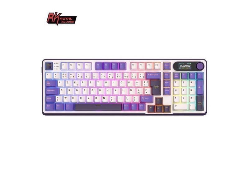 Clavier mecanique 96% azerty rk s98 violet triple connexion bt 2.4g usb-c ecran intelligent 321202_AAARG76721_6_DROPFR - Conforama A