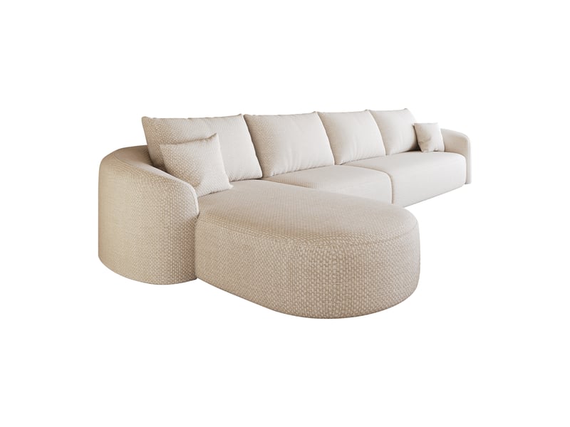 Canapé d’angle l modulable, design sans structure, chenille blanche, 336 cm, sans montage - Conforama E