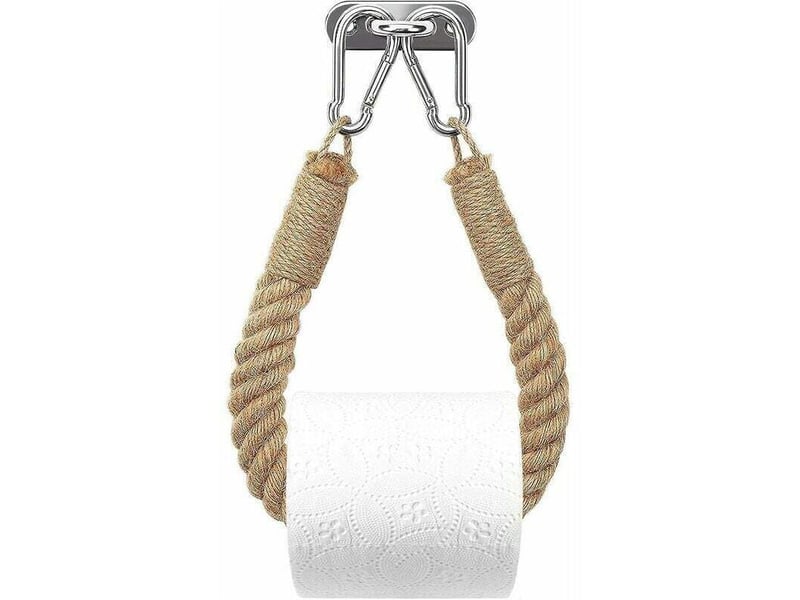 Porte-serviette en corde de chanvre jaune - porte-papier toilette pour salle de bain &amp; cuisine, support rouleau  - Conforama E
