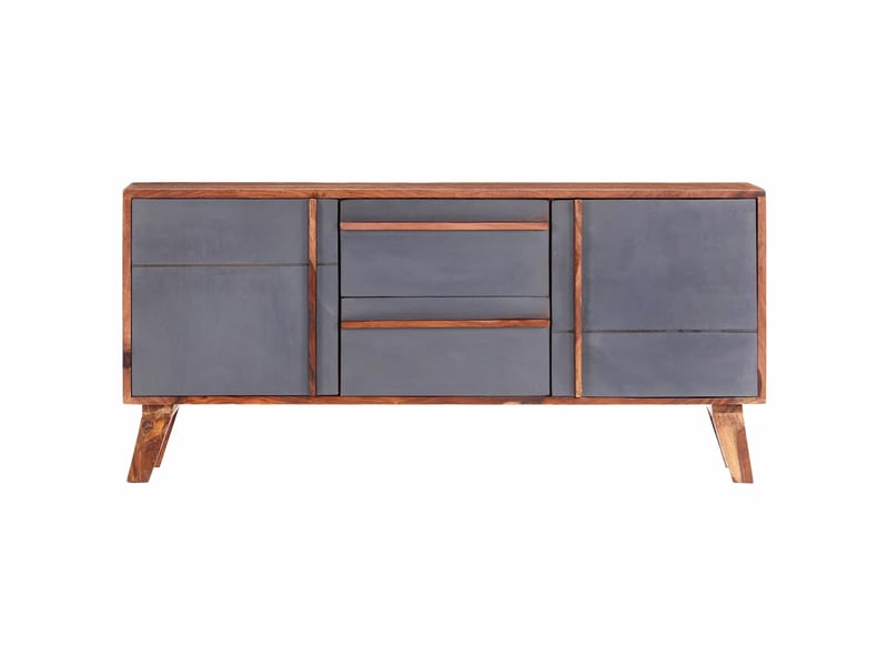  Buffet salon, buffet de rangement gris 120x30x55 cm bois massif  - Conforama C