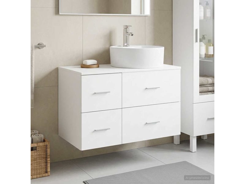  Ensemble de mobilier de salle de bain 2 pc blanc cf63982  - Conforama B