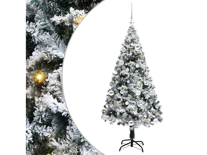 Sapin de noël artificiel, arbre de noël blanc 150 cm pvc, acier et plastique shl8121 - Conforama A