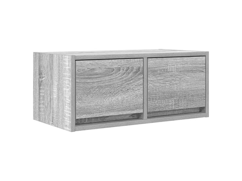  Lot de 2 meuble tv bas salon sonoma gris 60x31x25,5 cm bois d'ingénierie shl93243  - Conforama E