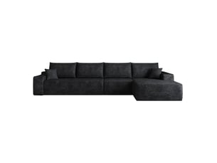 Canapé d’angle modulaire 340x175x83 cm 4 places noir