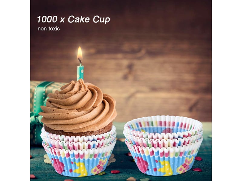  Lot de 1 000 moules à gâteaux jetables en papier résistant à l'huile pour muffins, cupcakes, ustensiles de cuisson, outils de cuisine  - Conforama E