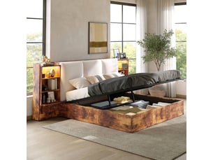 Lit coffre 180x200 cm <strong></strong>  <strong></strong> coloris marron