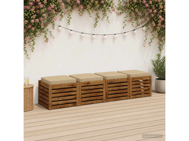  Lot de 4 coussins de siège, coussins d'assise vught 100 % polyester beige cf60699  - Conforama B
