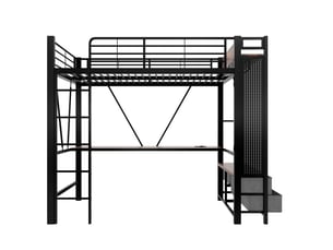 Lit mezzanine 90x200 cm <strong>ZOVIRA</strong>  <strong></strong> coloris noir