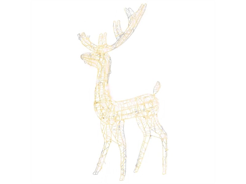  Renne de décoration de noël acrylique 140 led blanc chaud 128 cm  - Conforama A
