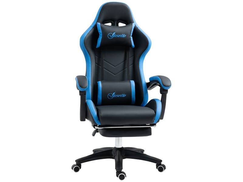  Chaise de jeu avec hauteur réglable et dossier inclinable, 65 x 65 x 121-129 cm, bleue et noire  - Conforama A