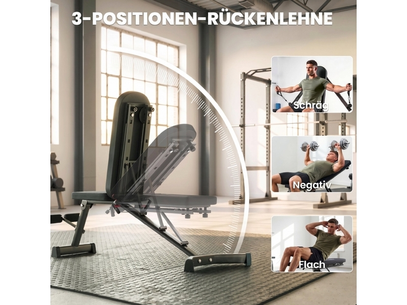  Banc de musculation pliable 135x130x107 cm réglable métal noir  - Conforama D