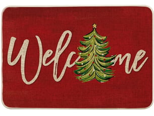 Paillasson de noël, motif arbres, pins et étoiles, décoration saisonnière de noël, tapis de cuisine, tapis de sol pour intérieur et extérieur, 40 x 60