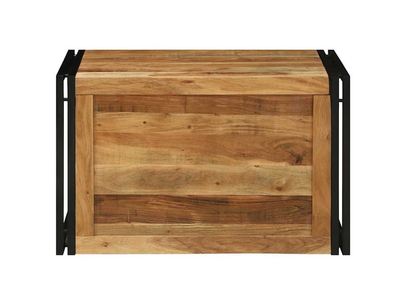  Boîte de rangement, coffre de rangement marron et noir 80x50x50 cm bois d'acacia  - Conforama E