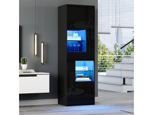 Vitrine coloris noir 1 étagère(s) <strong></strong> <strong></strong> - 55 cmx170 cm