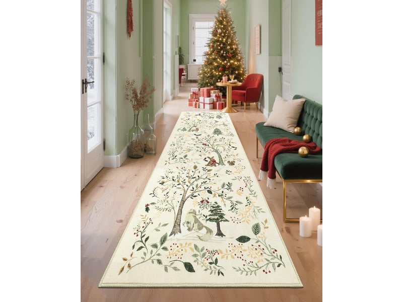 Tapis d'entrée de noël, tapis d'entrée antidérapant, idéal pour les chambres, les salons et les cuisines, 80 x 160 cm SZPB770238JJZJ - Conforama E