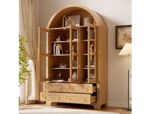 Buffet 3 porte(s) 4 tiroir(s) <strong>BEAOK</strong> <strong></strong> - 110 cm coloris naturel