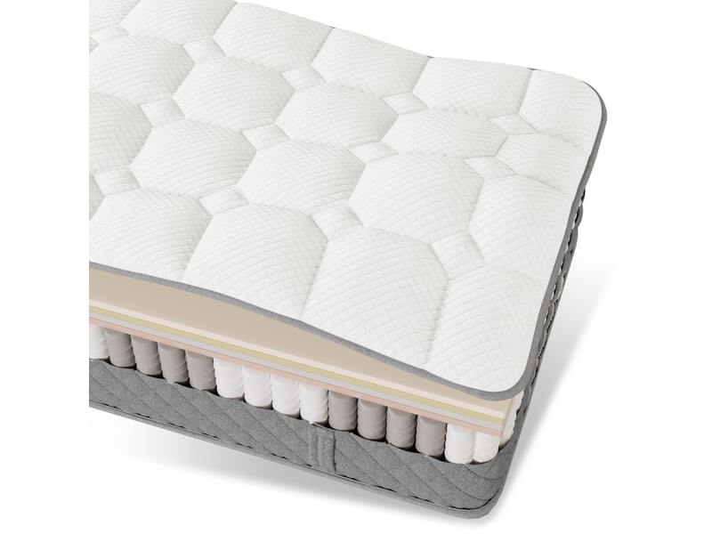  Matelas 90x200 cm à ressorts ensachés 7 zones h3 coloris blanc  - Conforama E