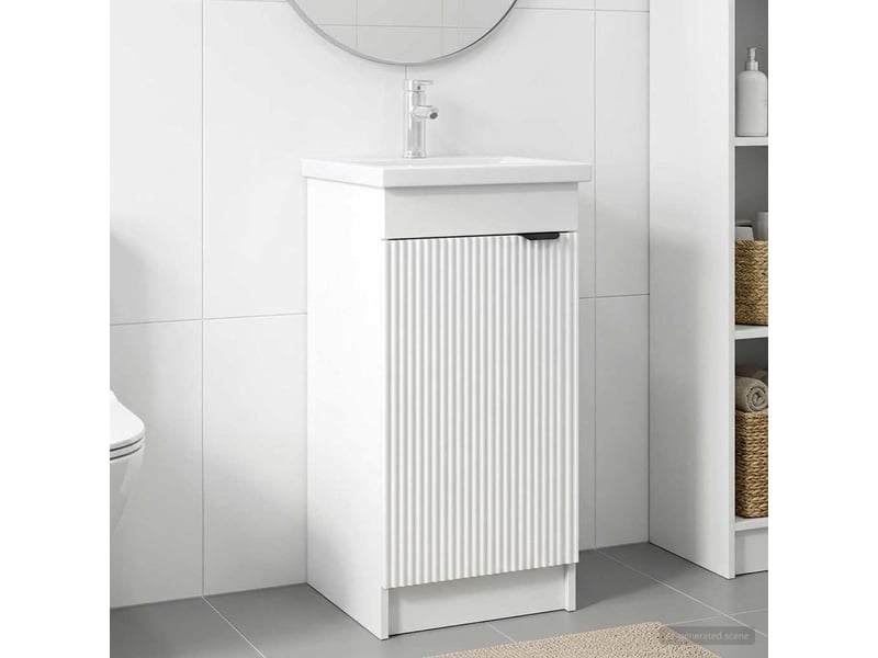 Meuble de salle de bain avec évier blanc 42x40x84.5 cm shl2569 - Conforama B