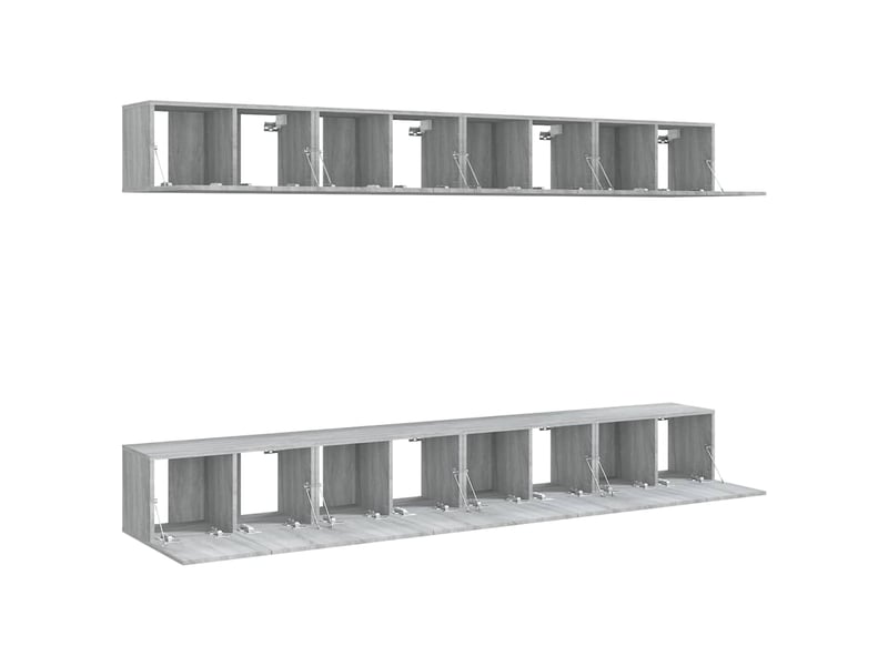  Meubles tv - banc tv - meuble de rangement 8 pcs sonoma gris 60x30x30 cm bois d'ingénierie  - Conforama D
