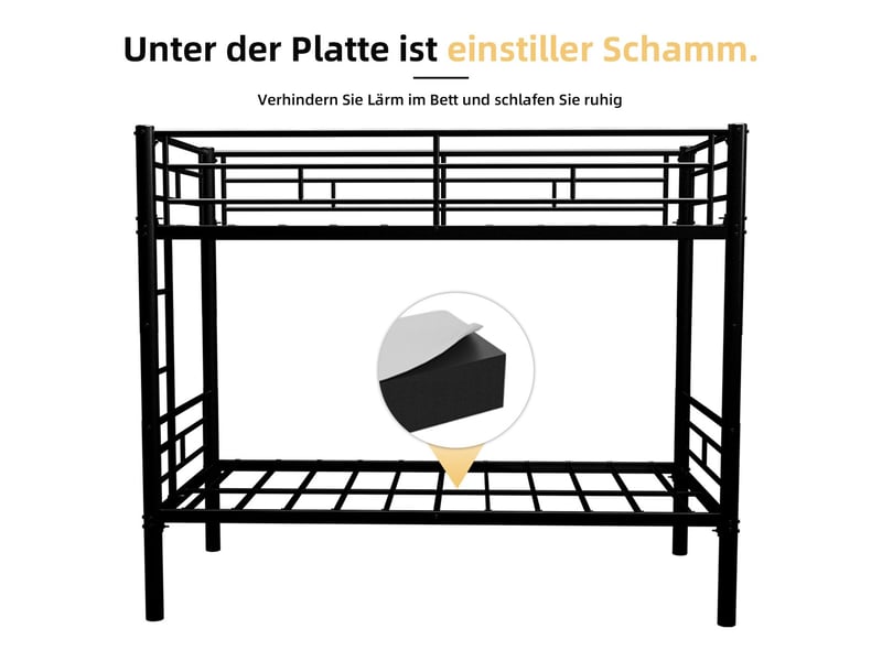  Lit superposé enfant cadre en métal échelles intégrées garde-corps transformable en 2 lits  - Conforama E
