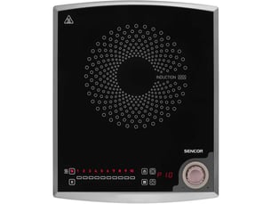 Table de cuisson induction portable 1 foyer 2000 w verre ceramique noir 10 niveaux commande tactile et rotative minuterie programmable jusqu a 3 h