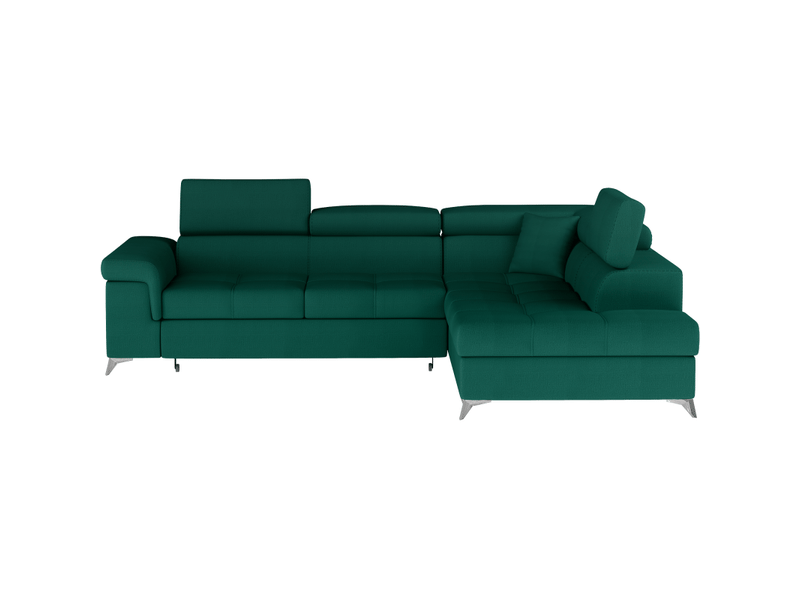  Canapé d'angle convertible palazzo 4 places vert foncé – angle droit avec 1 coussin  - Conforama A