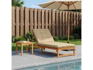 Coussin de transat, coussin pour bain de soleil gemert 100 % polyester beige 190 x 80 x 9 cm cf56109