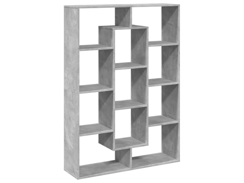  Bibliothèque, meuble de rangement salon gris béton 102x29x143 cm bois d'ingénierie  - Conforama E