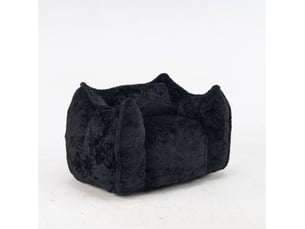 Fauteuil poire grand format adulte et enfant 123 x 97 x 73 cm – noir – tissu peluche et coussin inclus