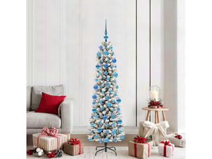 Sapin de noël - arbre de noël artificiel blanc 180 cm pvc, métal et plastique