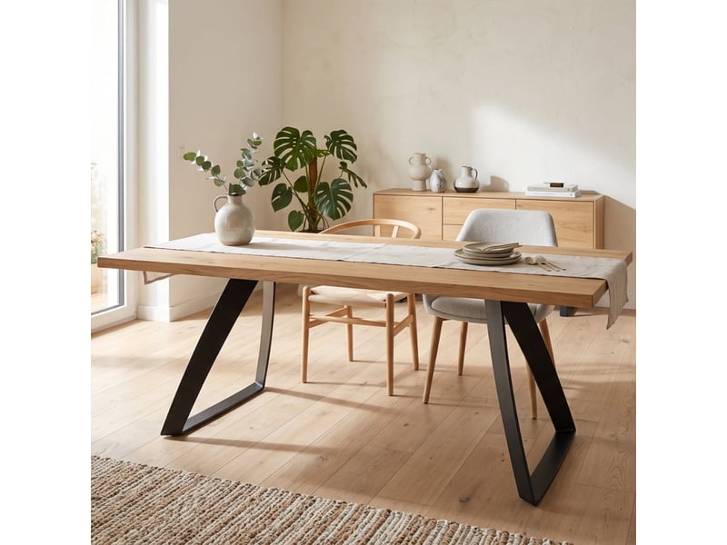 Table de salle à manger fixe 200x100 en chêne timber - chêne - Conforama B