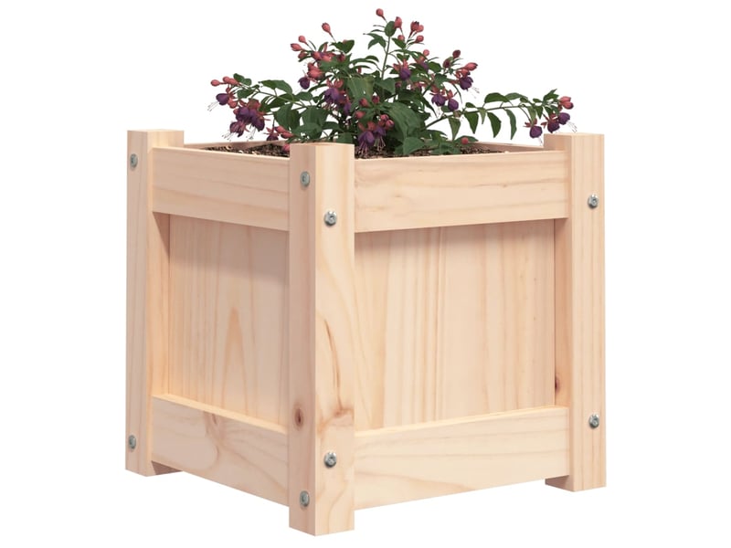  Jardinière - bac à fleurs 31x31x31 cm bois de pin massif  - Conforama D