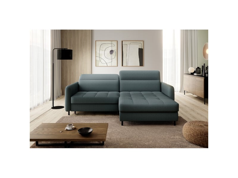  Canapé d'angle collection goumsi coloris vert foncé  - Conforama E