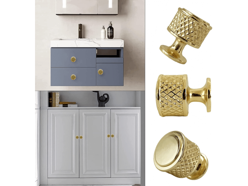 Lot de 3 boutons dorés pour meubles, boutons pour tiroirs à un seul trou, boutons dorés pour portes d'armoires - Conforama A