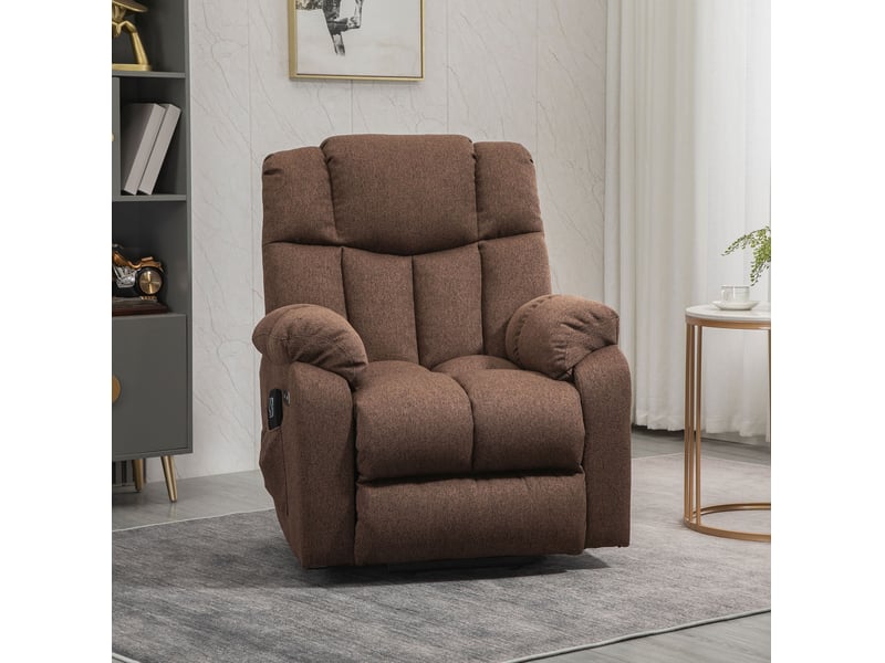  Fauteuil relax électrique releveur marron avec télécommande et ports usb, inclinaison 145°  - Conforama B