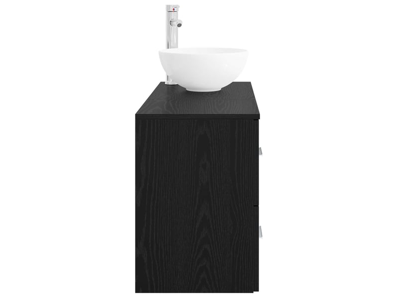 Ensemble de mobilier de salle de bain 2 pcs chêne noir shl33 - Conforama D