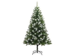 Sapin de noël artificiel, arbre de noël à charnières avec neige floquée 210 cm shl3138