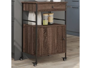 Desserte de cuisine, chariot de rangement chêne marron 56x43x89,5 cm bois d'ingénierie