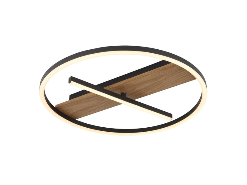  Plafonnier semi-encastré à led intégré de 40,5 cm, aspect bois, led 3 000 k  - Conforama E