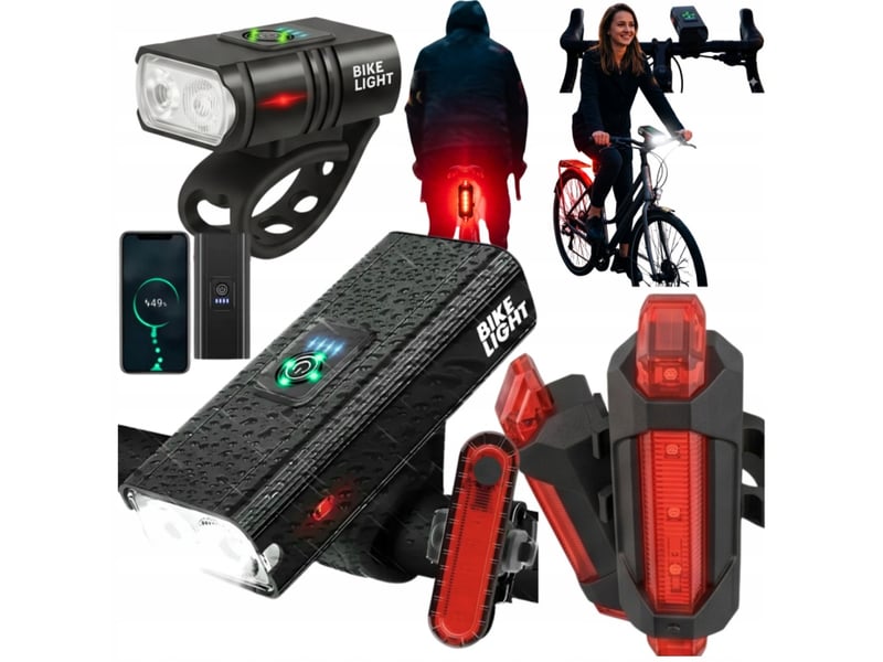 Éclairage vélo led usb rechargeable étanche avant arrière, aluminium robuste, sécurité nuit ville route - Conforama E