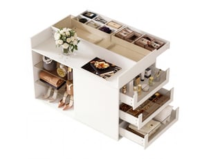 Chiffonnier 5 tiroir(s) WISHDOR coloris blanc largeur 110 cm hauteur 79 cm