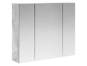 Armoire miroir de salle de bain, cabinet de salle de bain gris béton 60 x 14,5 x 50 cm cf65161