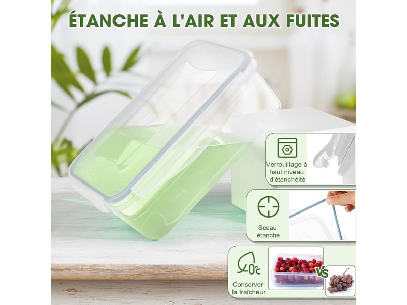  Boîtes alimentaires hermétiques yashe lot de 8, transparent  - Conforama B