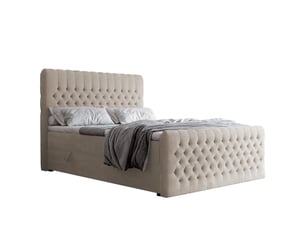 Lit coffre 200x200 cm <strong>IDOHOME</strong>  <strong>ALBA PLUS</strong> coloris beige