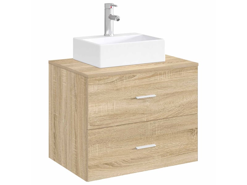 Lavabo avec robinet et évacuation chrome 39x30.5x12.5 cm - Conforama C