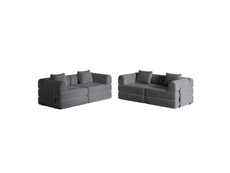  Canapé convertible 2-en-1 en chenille avec rangement intégré et cadre métallique - configurations multiples  - Conforama A