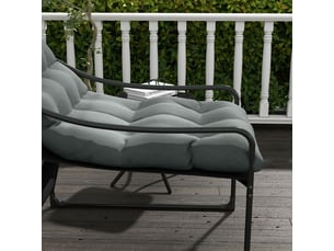 Fauteuil de jardin 60x110x90, fauteuil lounge d'extérieur avec coussin d'assise épais, accoudoirs, structure acier, gris