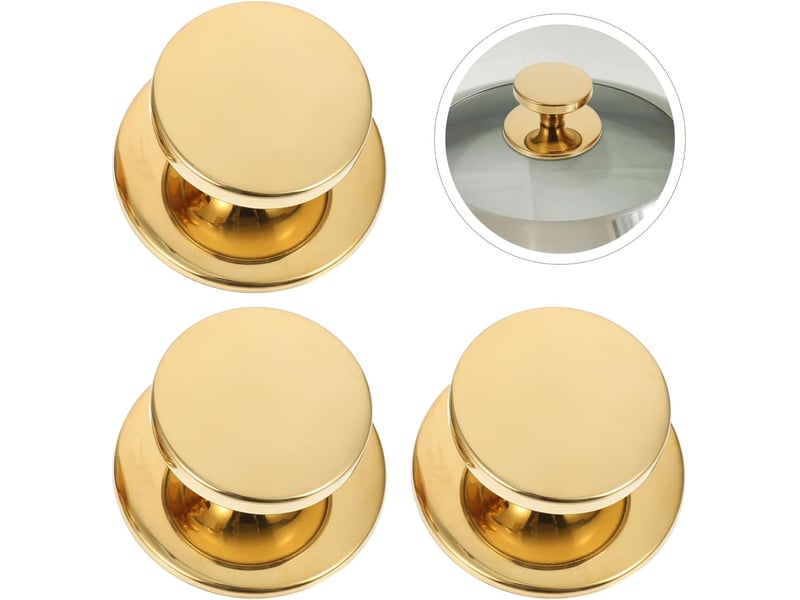 Boutons de couvercle pour casseroles - 4 pièces poignées universelles résistantes à la chaleur couvercle en acier pour casseroles bouton doré none - Conforama E
